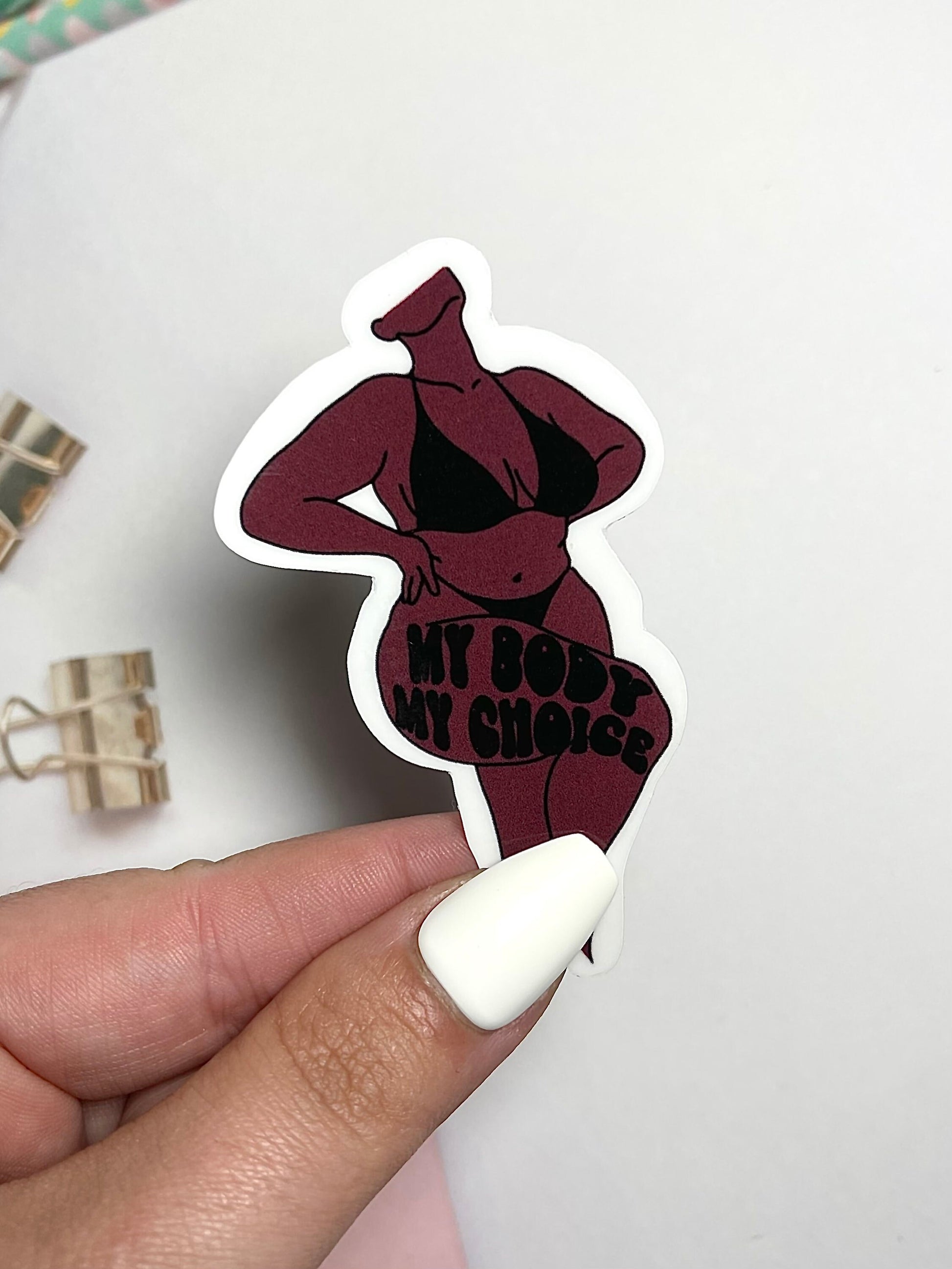 My Body My Choice Waterproof Sticker, Womens Rights Sticker, Pro Choice Stickers, Pro Roe Decals, Women Empowerment, Tumbler Stickers