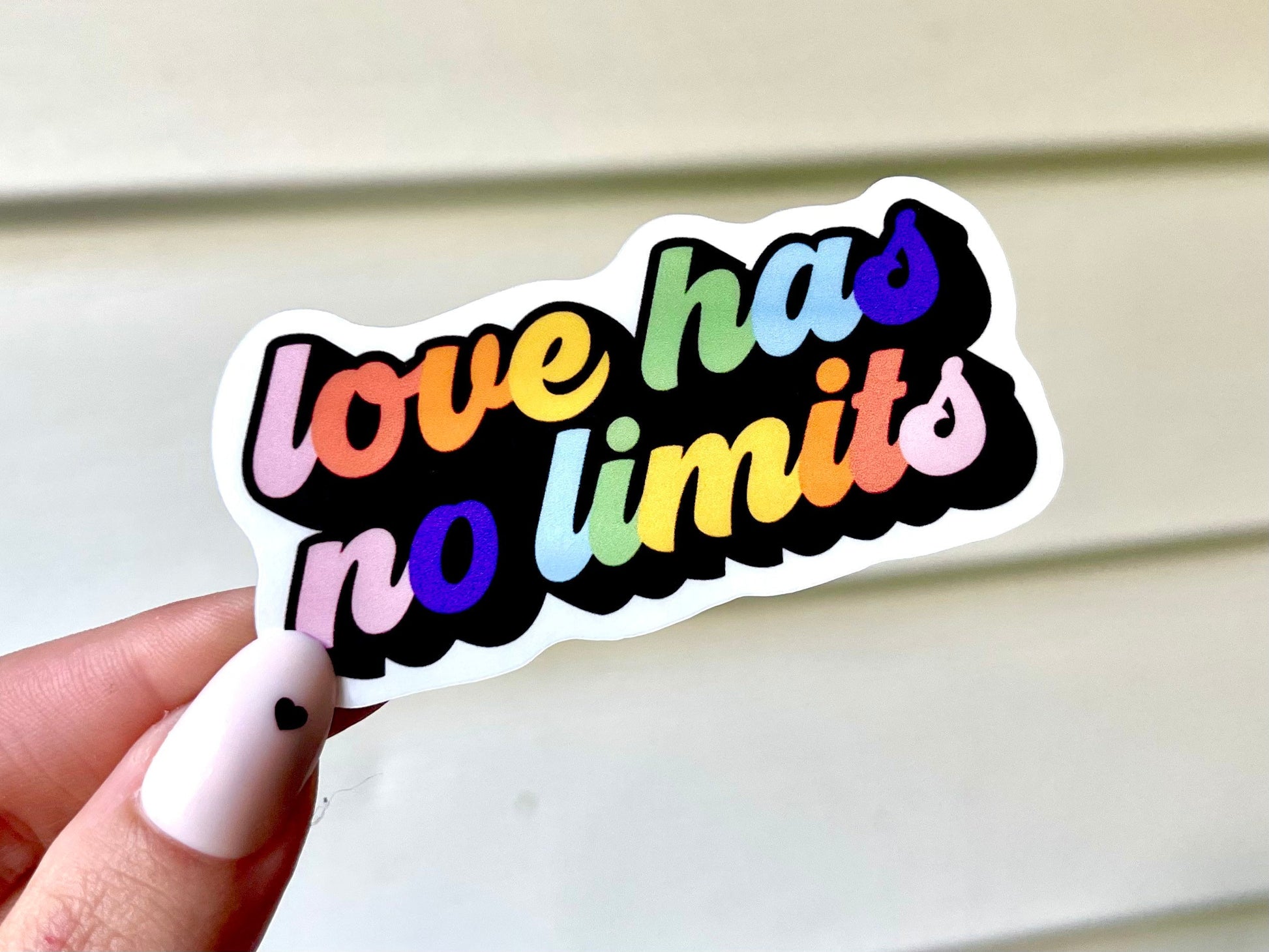 Love Has No Limits Waterproof Sticker, Pride Stickers, LGBTQ+ Gifts, Pride Gifts, Queer Stickers, LGBTQ Stickers, Waterbottle Stickers