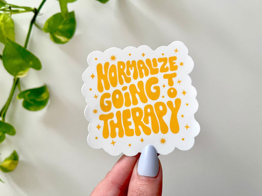 Normalize Going To Therapy, Waterproof Sticker, Mental Health Gifts, Mental Health Matters, Gifts for Therapists, Therapy Art