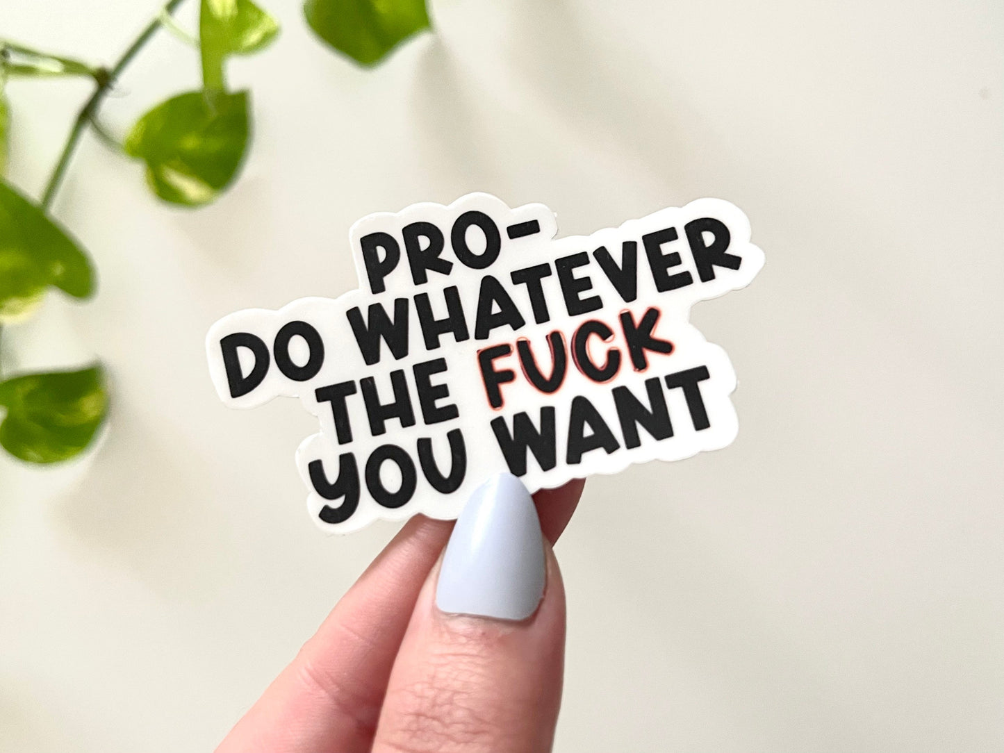 Pro Do Whatever You Want Waterproof Sticker, Pro Choice Stickers, Feminist Sticker, Feminism Decals, Waterbottle Stickers, Trendy Stickers