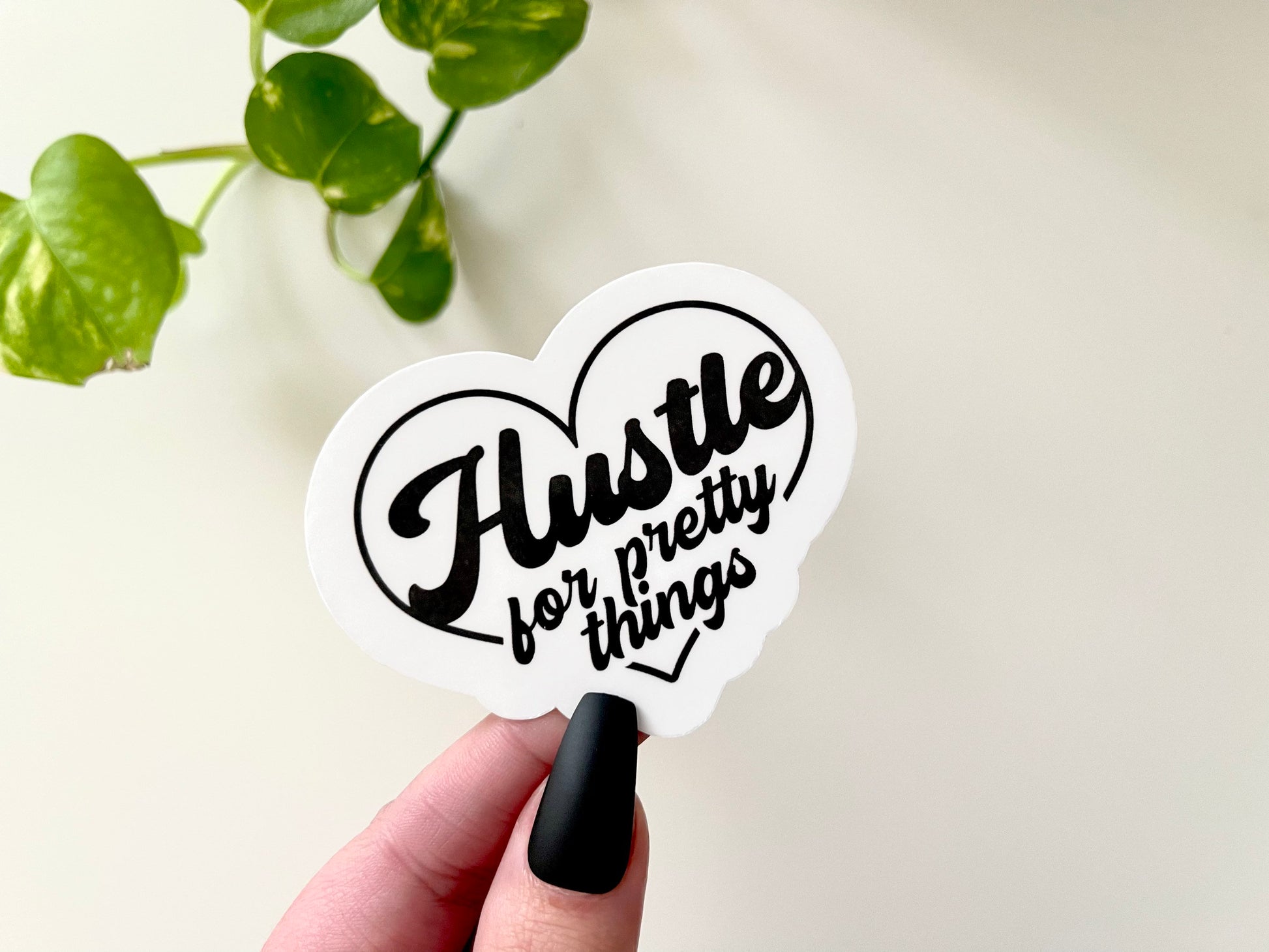 Hustle For Pretty Things Waterproof Sticker, Boss Babe Decal, Gifts for Small Business Owner, Gifts for Her, Waterbottle Sticker