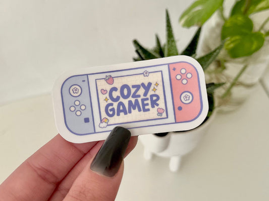 Cozy Gamer Waterproof Sticker, Funny Decal, Mug Stickers, Waterbottle Sticker, Sticker Gift, Gamer Girl, Gamer Gift