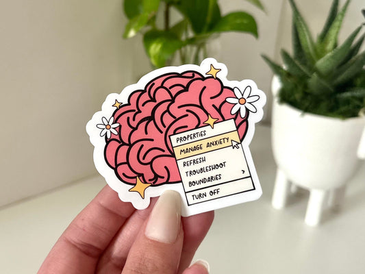 Manage Anxiety Waterproof Sticker, Mental Health Stickers, Anxiety Stickers, Cute Sticker, Waterbottle Sticker, Laptop Decal