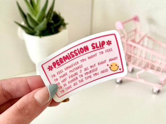 Permission Slip Magnet, Mental Health Stickers, Therapy Sticker, Trauma Gifts, Things You Need to Hear, Mothers Day, Christmas Gifts