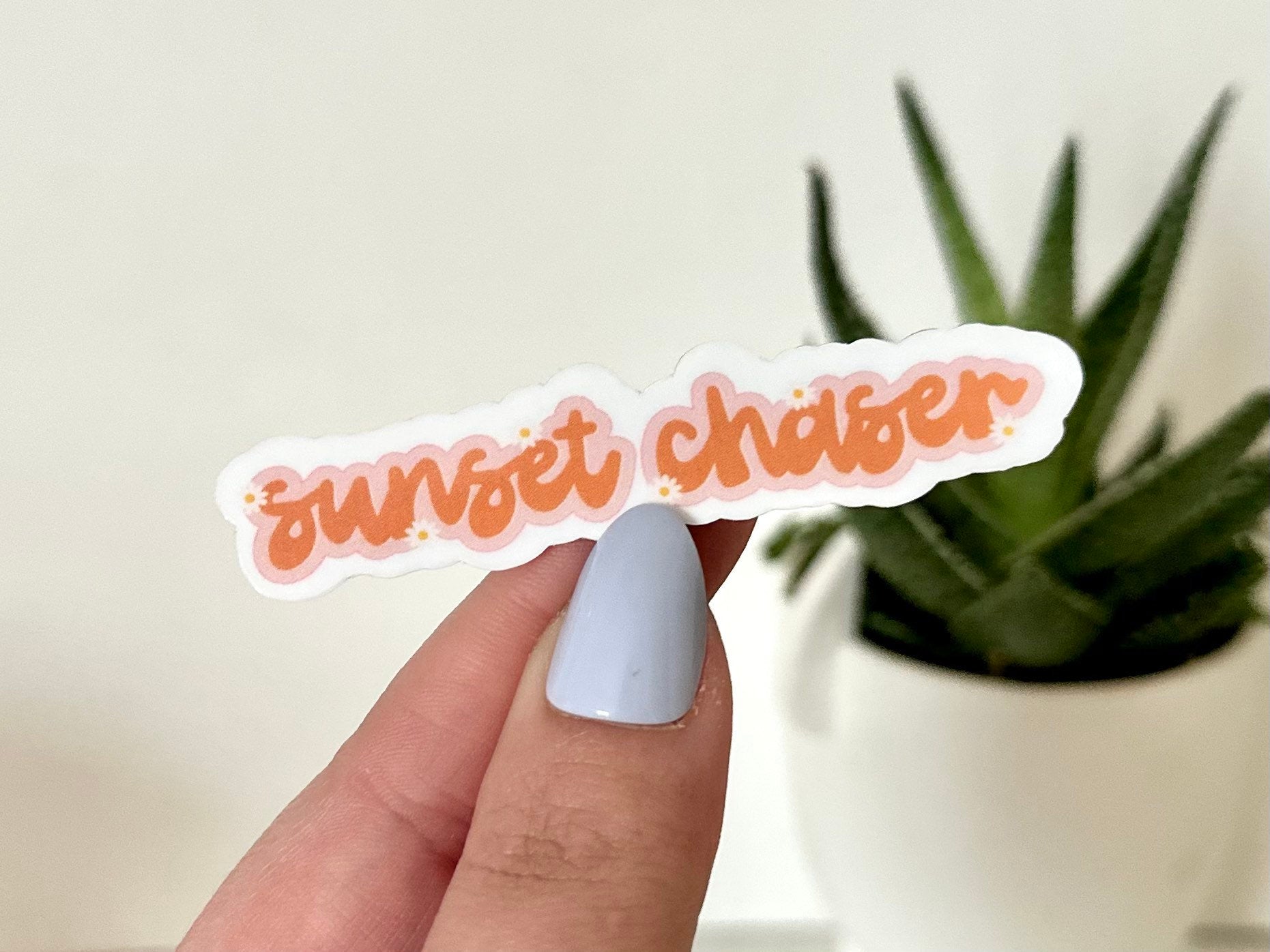 Sunset Chaser Waterproof Sticker, Sunset Art, Sunset Sticker, Cute Stickers, Trendy Stickers, Waterbottle Stickers