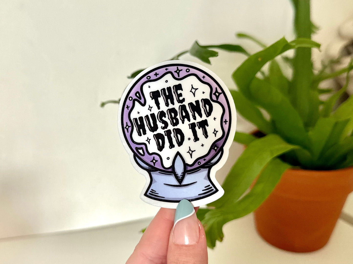 The Husband Did It Waterproof Sticker, Horror Gifts, True Crime Junkie, Horror Stickers, True Crime Decal, Waterbottle Stickers