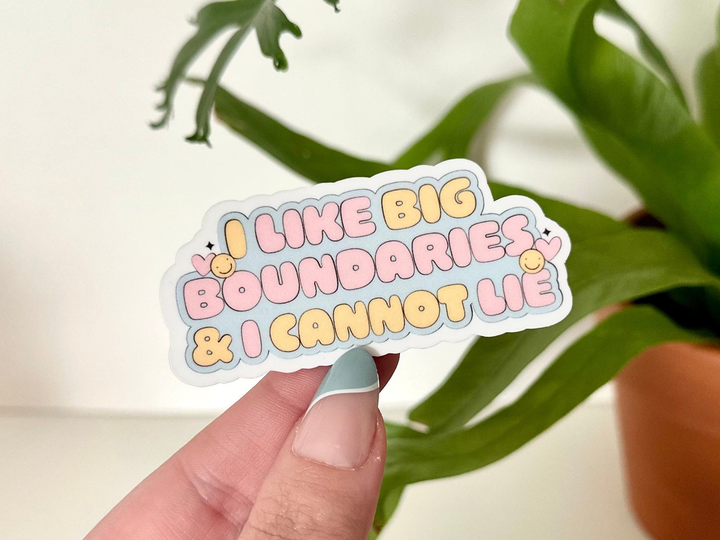 I Like Big Boundaries & I Cannot Lie Waterproof Sticker, Inspiring Stickers, Positivity Gifts, Waterbottle Sticker, Tumbler Decal, Therapy