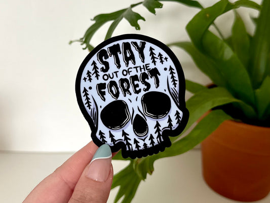 Stay Out Of The Forest Waterproof Sticker, Horror Gifts, True Crime Junkie, Horror Stickers, True Crime Decal, Waterbottle Stickers