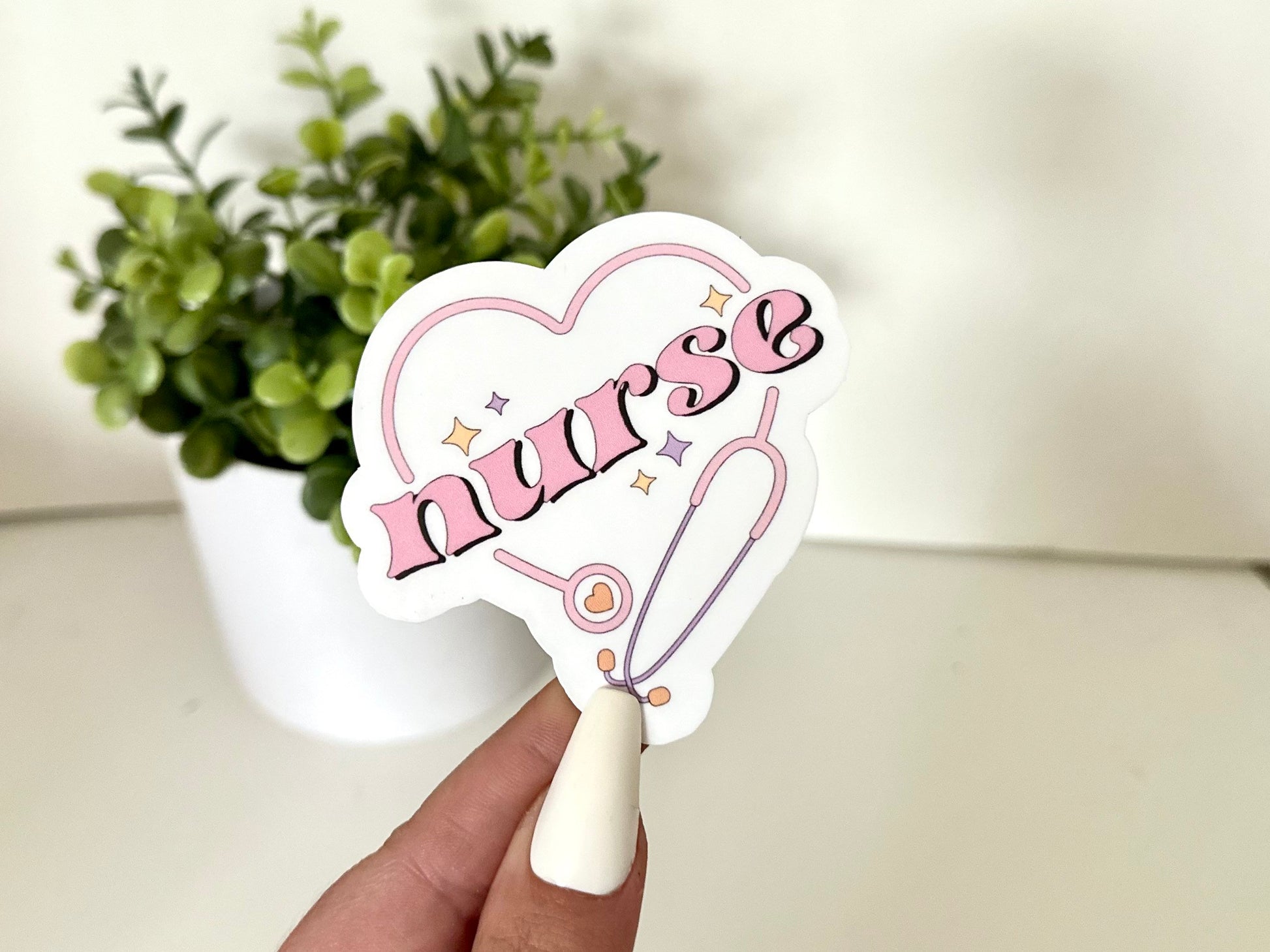 Nurse Stethoscope Heart Waterproof Sticker, Healthcare Gifts, Tumbler Decal, Waterbottle Sticker, Nurse Gifts, Healthcare Worker