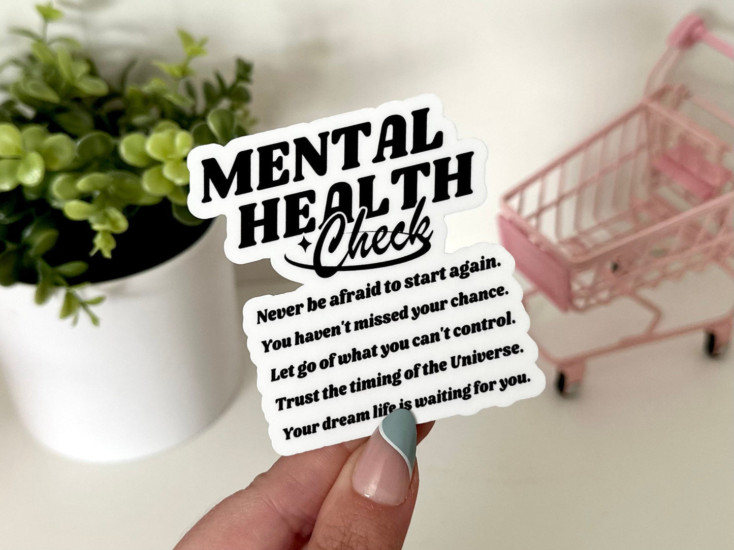 Mental Health Check Waterproof Sticker, Mental Health Stickers, Therapy Sticker, Trauma Sticker, Mental Health Matters