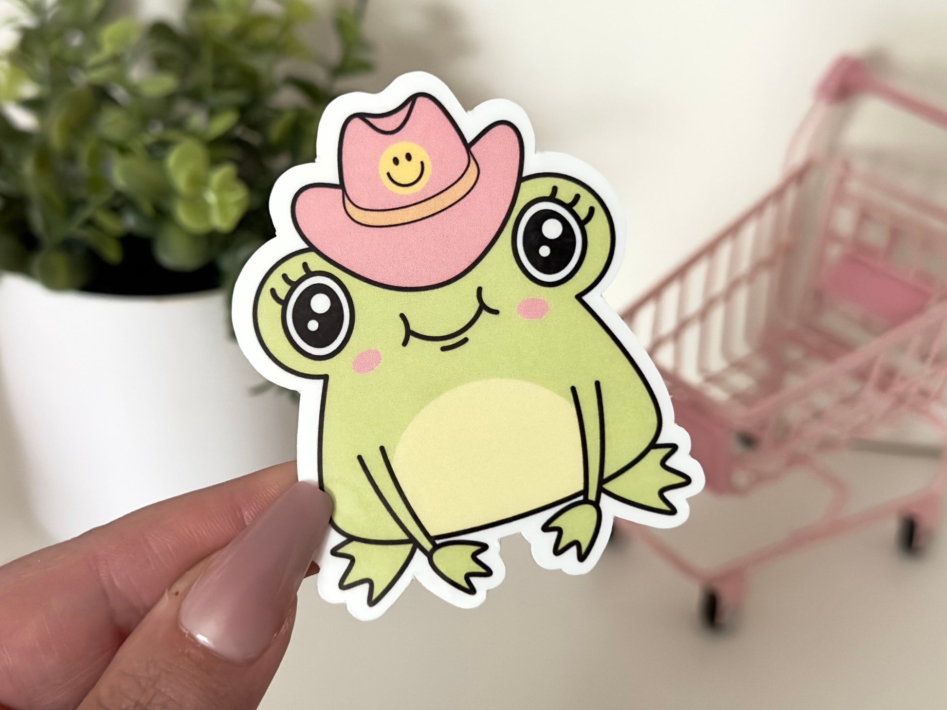 Cowboy Frog Waterproof Sticker, Retro Stickers, Tumbler Decal, Waterbottle Sticker, Trendy Gifts, Western Gifts