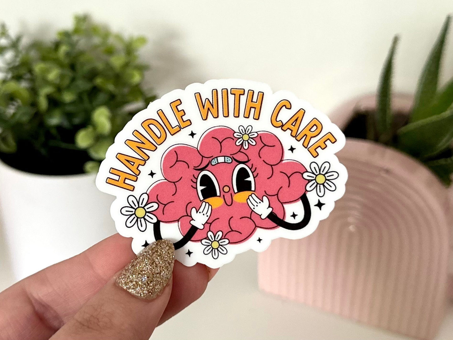 Handle With Care Waterproof Sticker, Cry Baby Stickers, Waterbottle Decal, Funny Gifts, Sticker Gifts, Sensitive Girl