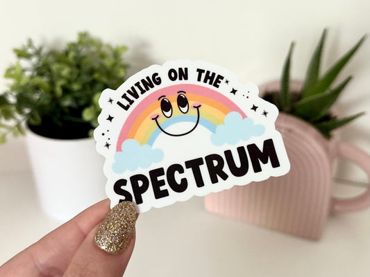 Living on the Spectrum Waterproof Sticker, Autism Awareness, Autism Stickers, Autistic Gifts, Neurodivergent Gifts, Tumbler Decal