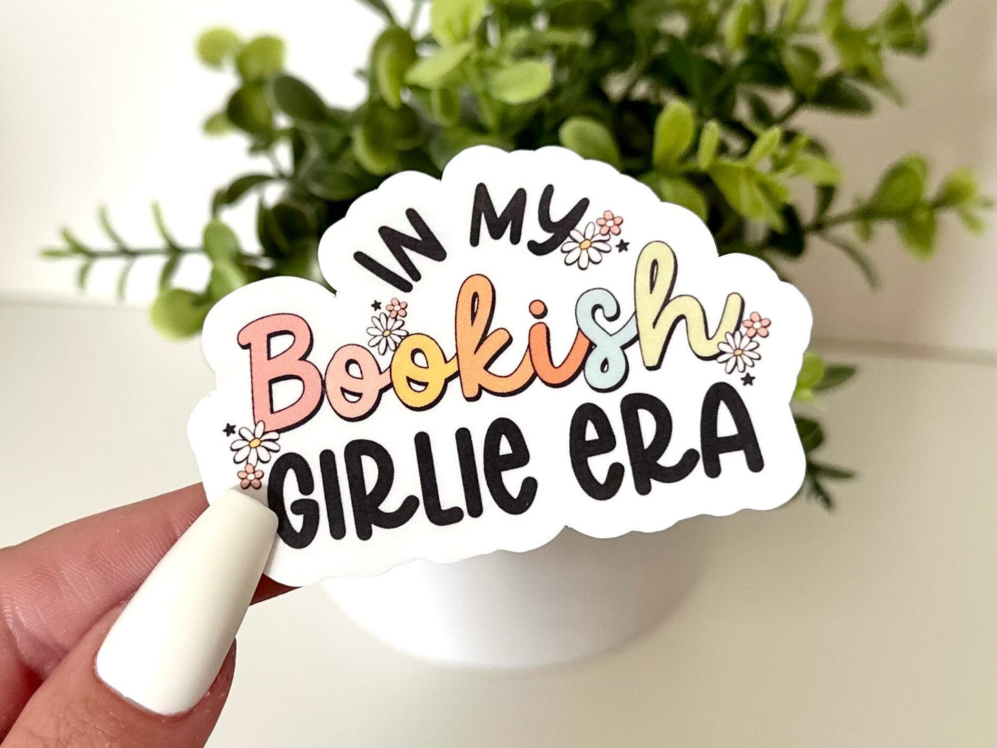 In My Bookish Girlie Era Waterproof Sticker, Book Lovers, Gifts for Readers, Book Gifts, Reading, Bookish Babe