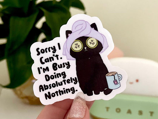 I’m Busy Doing Absolutely Nothing Waterproof Sticker, Mental Health Stickers, Funny Gifts for Bestfriends, Self Care, Trendy Designs