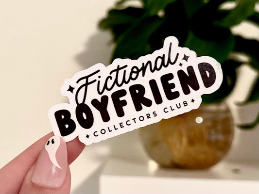 Fictional Boyfriend Collectors Club Waterproof Sticker, Book Stickers, Gifts for Readers, Bookish Laptop Sticker, Book Lover Decal