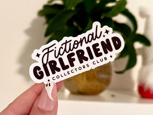 Fictional Girlfriend Collectors Club Waterproof Sticker, Book Stickers, Gifts for Readers, Bookish Laptop Sticker, Book Lover Decal