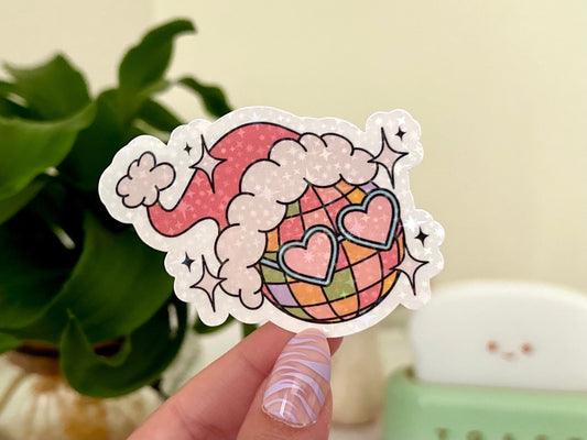 Santa Disco Ball Waterproof Stickers, Christmas Decal, Christmas gifts, Holiday Stickers, Coffee Gifts, Gifts for Her