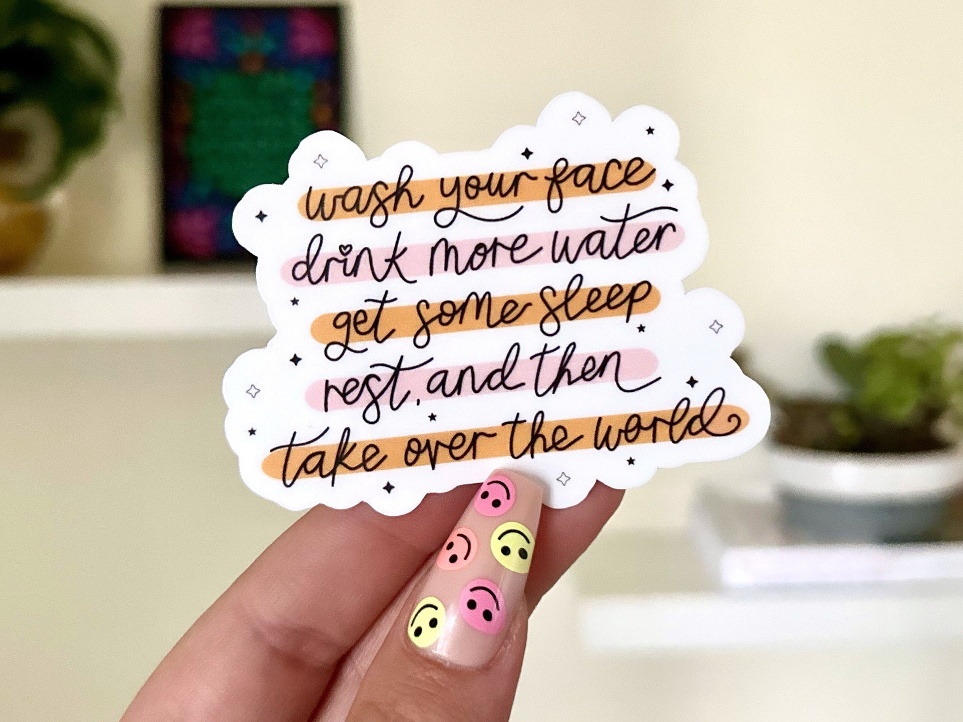 Wash Your Face Waterproof Sticker, Intuition, Self Care, Self Love, Mental Health Gifts, Anxious, Cute Mental Healt