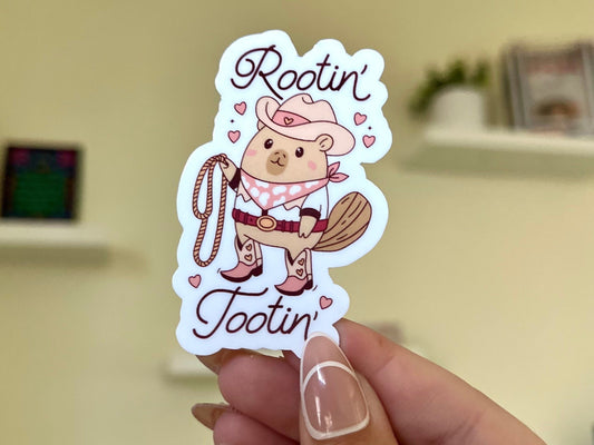 Rootin Tootin Waterproof Sticker, Western, Capybara, Waterbottle Stickers, Funny Bestfriend Gifts