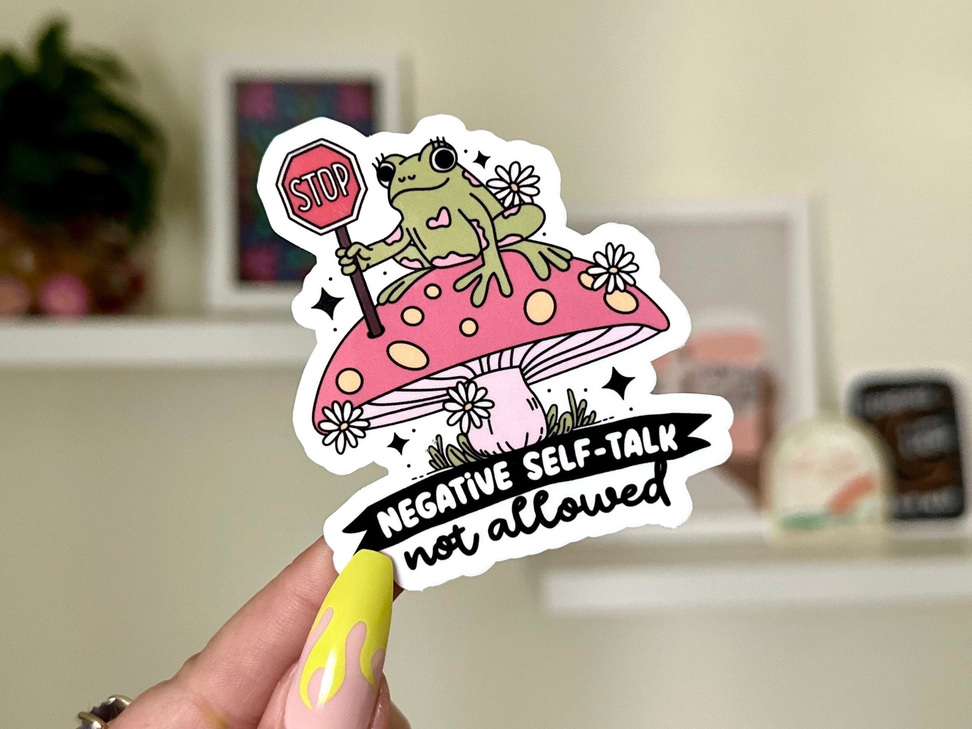 Negative Self Talk Not Allowed Waterproof Sticker, Intuition, Self Care, Self Love, Mental Health Gifts, Anxious, Cute Mental Healt