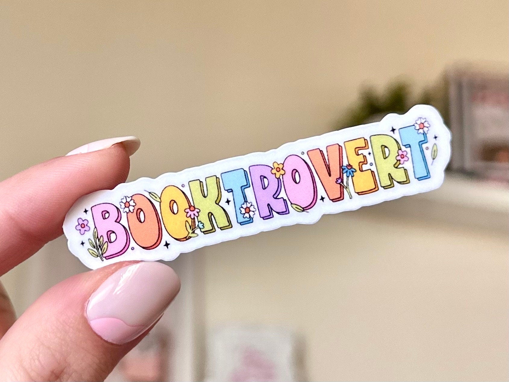 Booktrovert Waterproof Sticker, Book Stickers, Gifts for Readers, Book Gifts, Reading Sticker, Tumbler Sticker