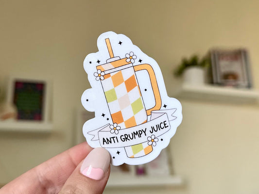 Anti Grumpy Juice Waterproof Sticker, Drink More Water, Emotional Support Waterbottle, Thirsty, Water Reminders, Bestfriend Gifts