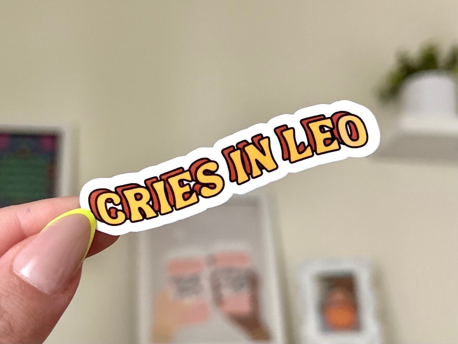 Cries in Leo Waterproof Sticker, Zodiac Signs, Astrology Stickers, Trendy Gifts, Popular Stickers, Zodiac Gifts, Waterbottle Decal