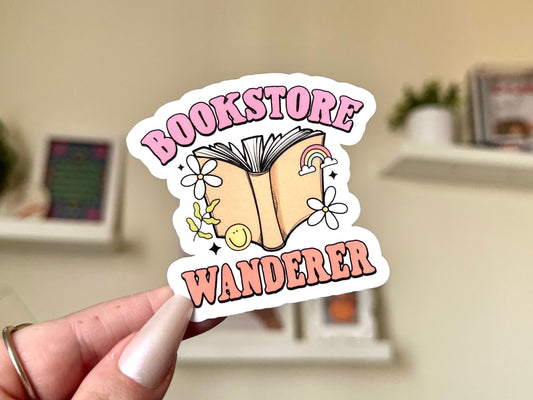 Bookstore Wanderer Waterproof Sticker, Book Stickers, Gifts for Readers, Bookish, Book Lover Decal, BookTok, Book Club