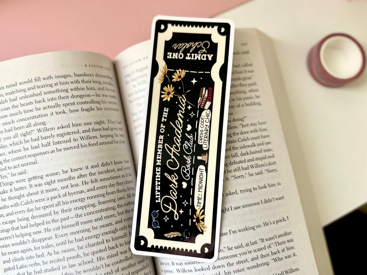 Lifetime Member of the Dark Academia Book Club Bookmark Sticker, BookTok, Introvert, Bookish, Reader Gifts