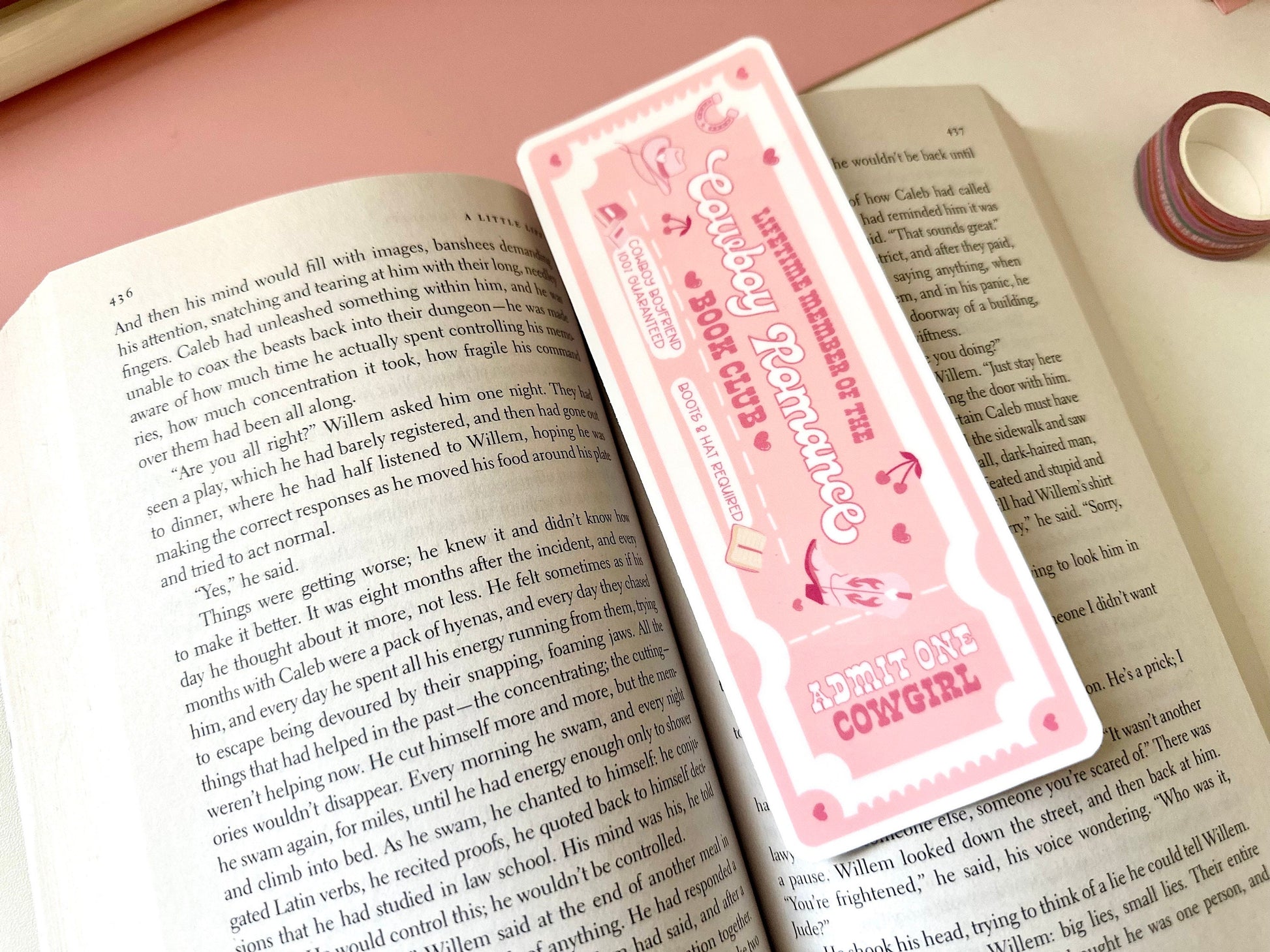 Lifetime Member of the Cowboy Romance Book Club Bookmark Sticker, BookTok, Introvert, Bookish, Reader Gifts