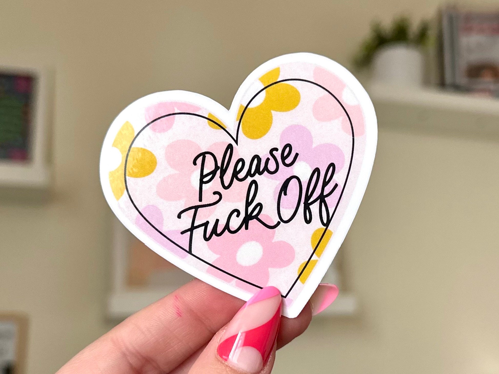 Please Fck Off Heart Waterproof Sticker, Self Care Love, Mental Health Gifts, Funny Bestfriend Gifts, Anti Social Mom Gift