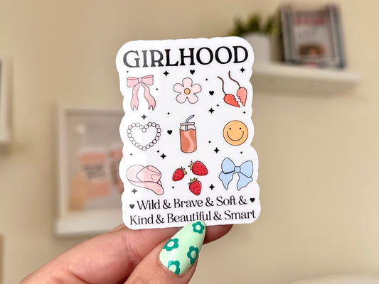 Girlhood Waterproof Sticker, Trendy Stickers, Sentimental Bestfriend Gifts, For Tablet, Laptop, Waterbottle Stickers