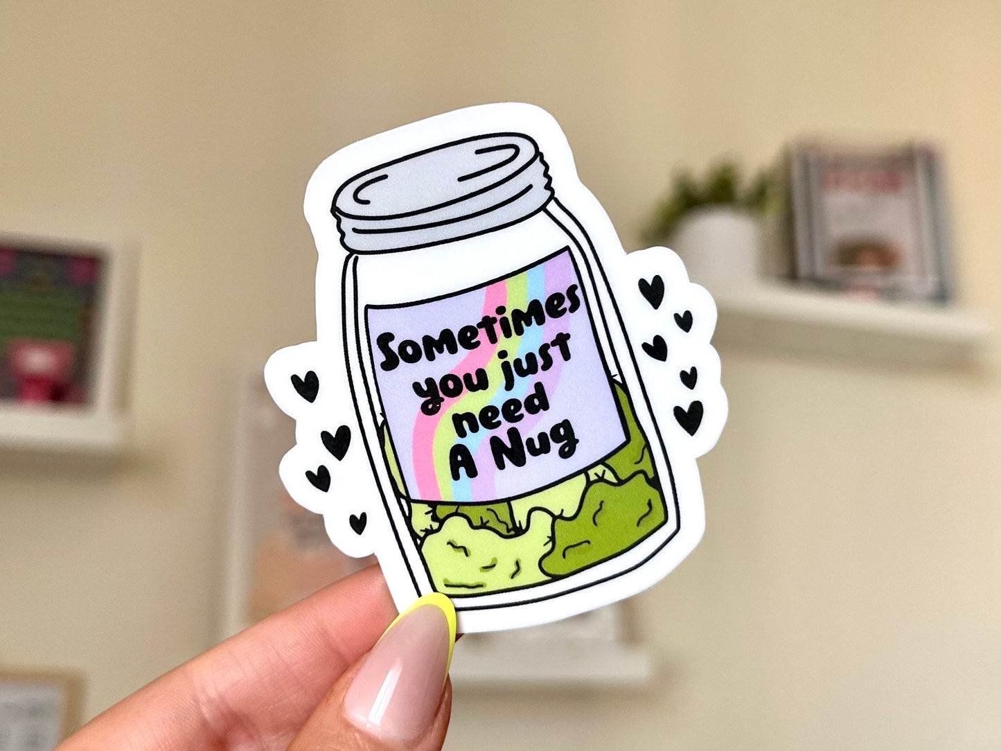 Sometimes You Just Need a Nug Waterproof Sticker, 420 Friendly Laptop Sticker, Bud Lady, Stoner Gifts, Tumbler Stickers, Waterbottle Sticker