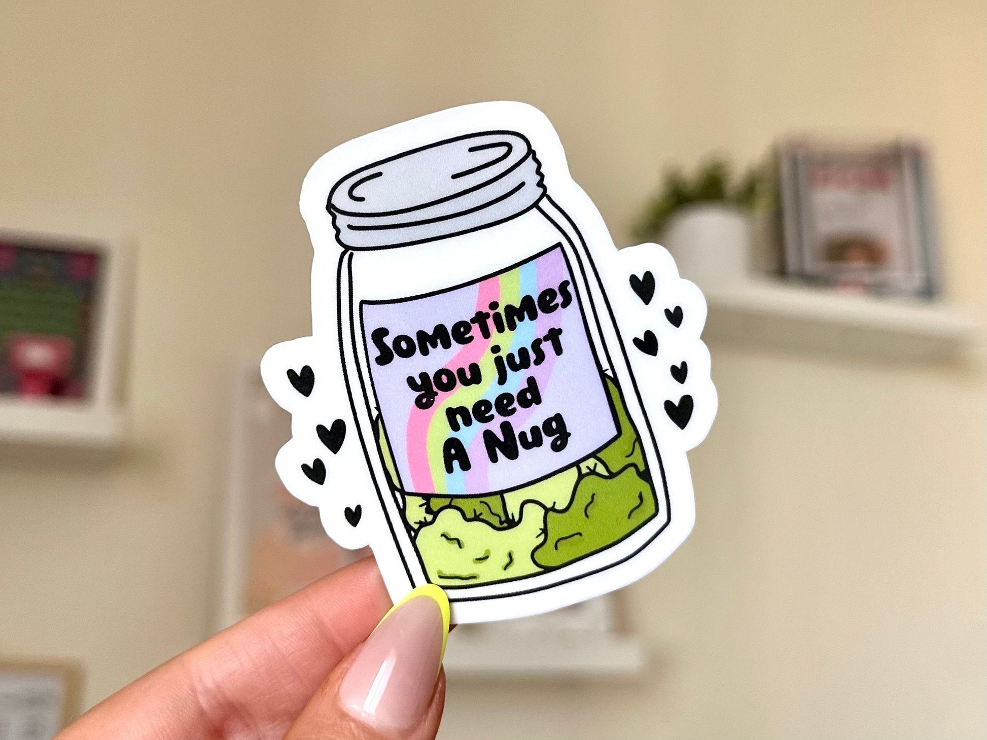 Sometimes You Just Need a Nug Waterproof Sticker, 420 Friendly Laptop Sticker, Bud Lady, Stoner Gifts, Tumbler Stickers, Waterbottle Sticker