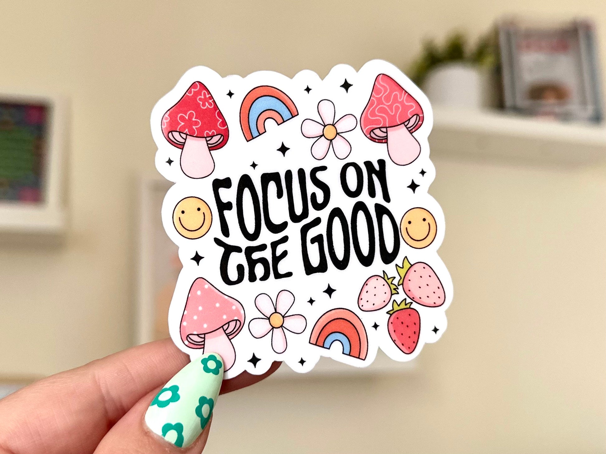 Focus on the Good Waterproof Sticker, Confidence, Self Care, Self Love, Positive Mental Health Gifts for Bestfriend