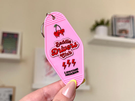 Baddie Drivers Club Motel Keychain, Gifts for Bestfriend, Hot Girl Vibe, Cute Gifts