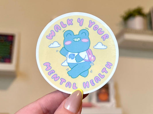 Walk 4 Your Mental Health Waterproof Sticker, Intuition, Self Care, Self Love, Mental Health Gifts, Anxious, Cute Mental Health