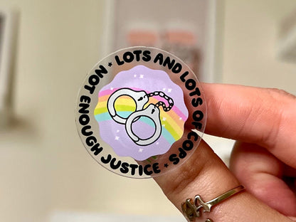 Lots and Lots of Cops Not Enough Justice Acrylic Pin, Mental Health, Self Love Gifts, Handdrawn Art, Social Justice, BLM