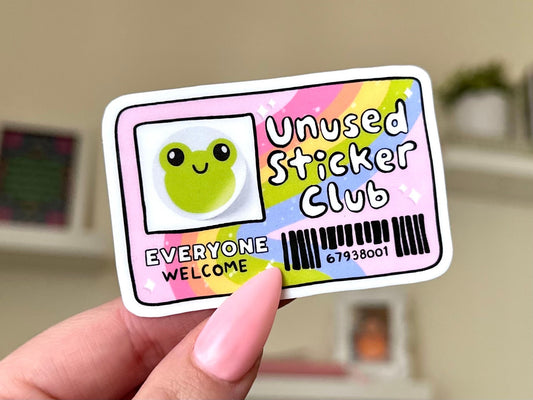 Unused Sticker Club Waterproof Sticker, Mental Health Stickers, Handdrawn Art, Bestfriend Gifts, Positivity