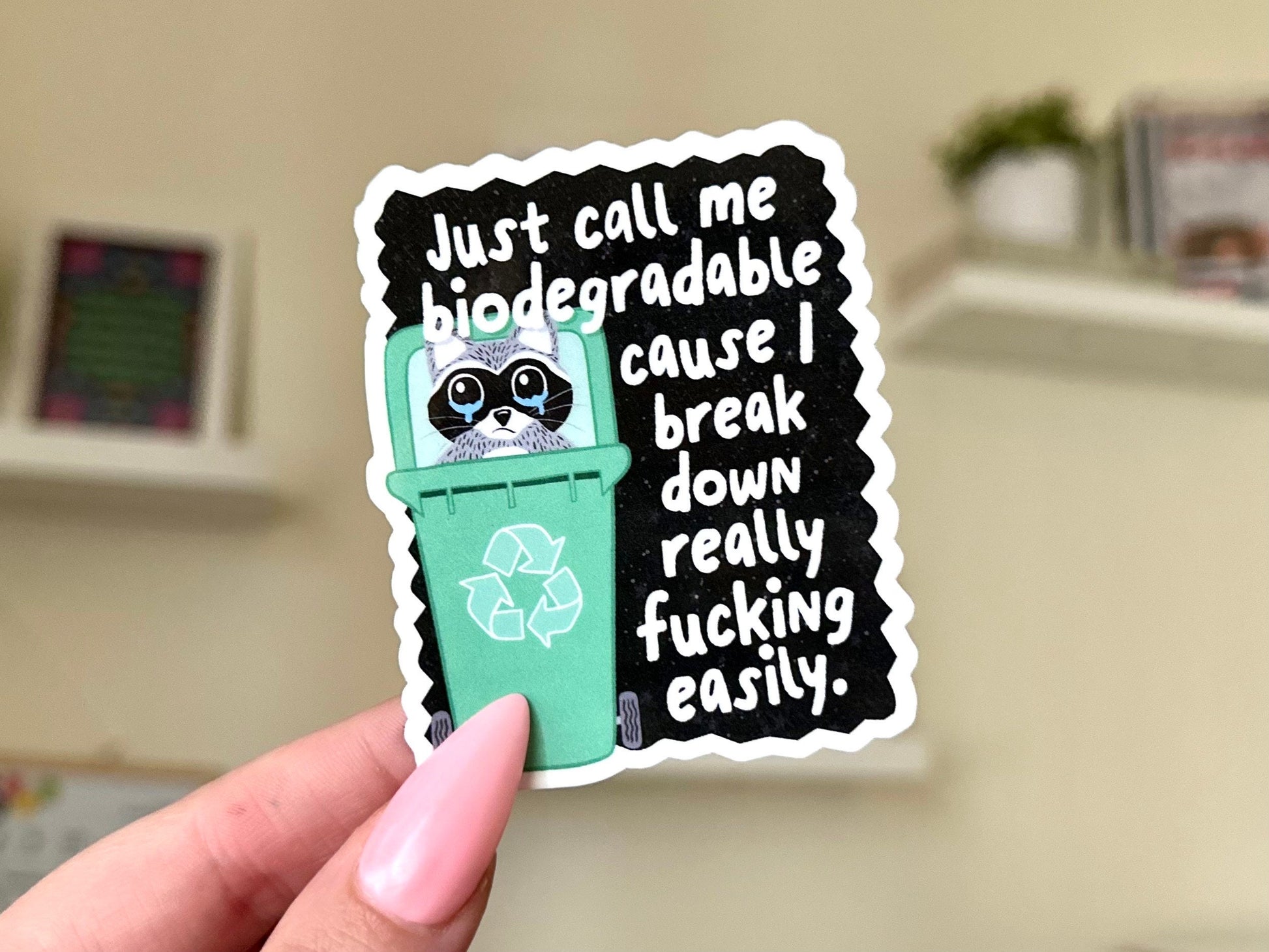 Just Call Me Biodegradable Waterproof Sticker, Mental Health Stickers, Handdrawn Art, Funny Bestfriend Gifts, Mental Breakdown