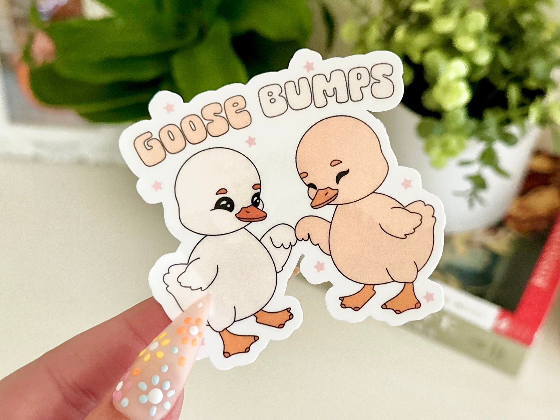 Goose Bumps Waterproof Sticker, Funny Silly Goose, Mental Health Stickers, Handdrawn Art, Bestfriend Gifts