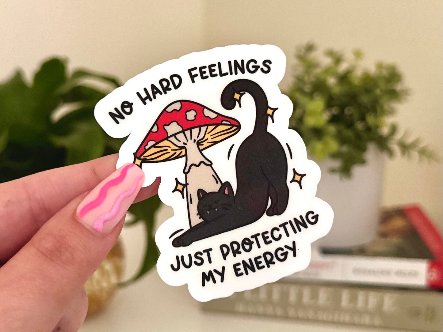 No Hard Feelings, Just Protecting My Energy Waterproof Sticker, Mental Health Stickers, Handdrawn Art, Bestfriend Gifts, Positivity