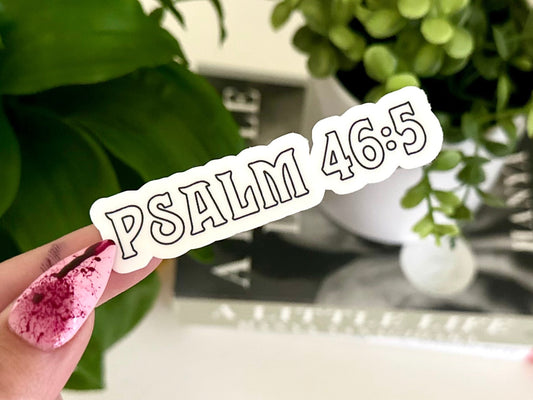 Psalm 46:5 Quote Waterproof Sticker, Christian, Religious Gifts, Religion, Church Gifting, Positivity, Inspiration