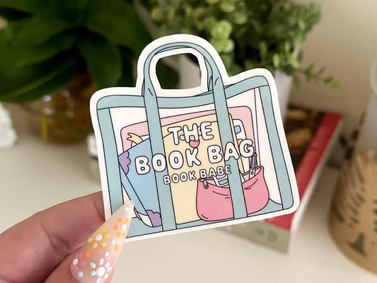 The Book Bag Book Babe Waterproof Sticker, Book Stickers, Gifts for Readers, Bookish, Book Lover Decal, BookTok, Book Club