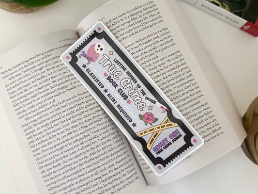 Lifetime Member of the True Crime Book Club Bookmark Sticker, BookTok, Introvert, Bookish, Reader Gifts, True Crime Lover, Horror, Thriller