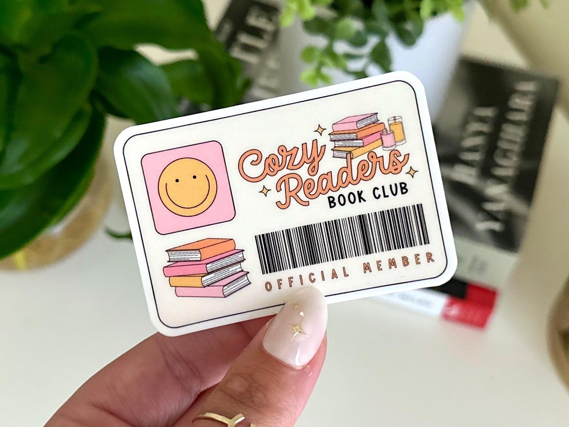 Cozy Readers Book Club Waterproof Sticker, Book Stickers, Gifts for Readers, Bookish Laptop Sticker, Book Lover Decal