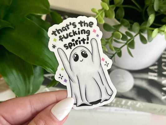 That’s The Fxcking Spirit Waterproof Sticker, Halloween Stickers, Spooky Decals, Halloween Gifts, Horror Gifts, Best Friend Gifts