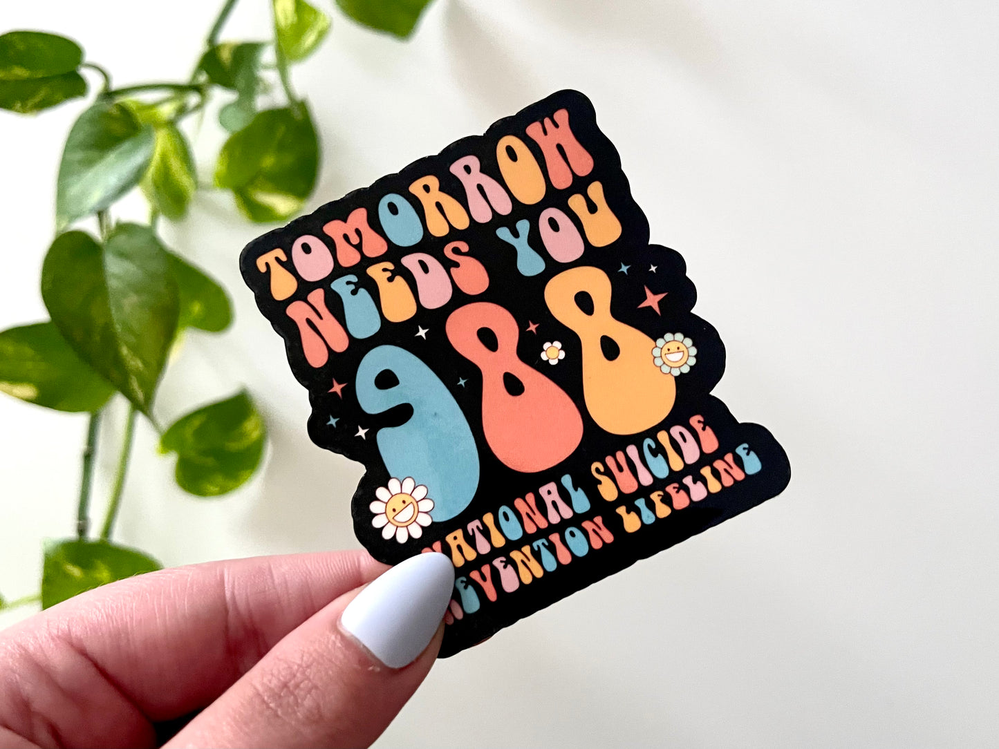 Tomorrow Needs You 988 Sticker - Black