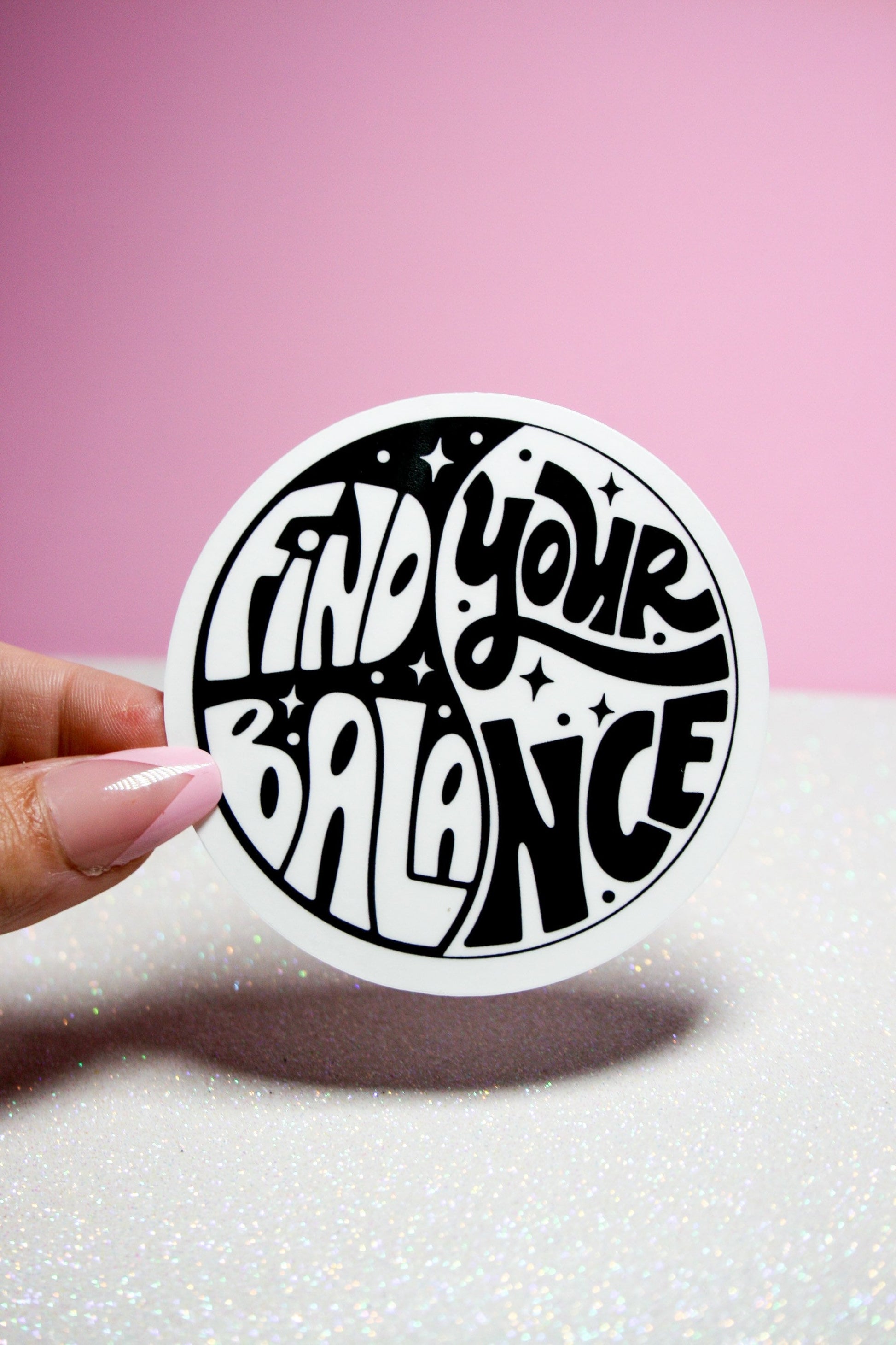 Find Your Balance Waterproof Sticker - Kindness Matters - Therapist Stickers - Gifts for Her - Positivity Decals - Be Positive, Yin and Yang